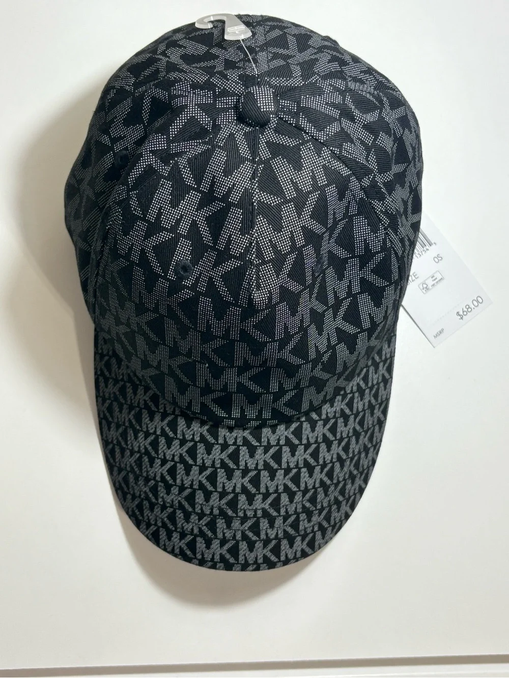 Michael Kors Black & Gray MK Monogram Baseball Hat